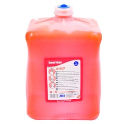 Swarfega Orange 4L: limpiador de manos industrial con partículas microabrasivas.