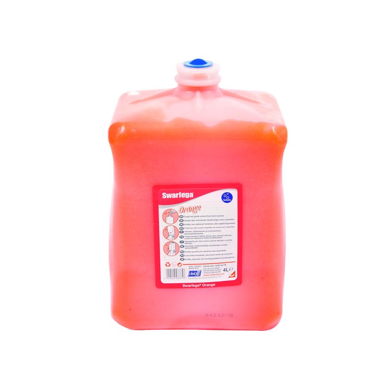 Swarfega Orange 4L: limpador de mãos industrial com partículas microabrasivas. Swarfega Orange 4L: limpador de mãos industrial com partículas microabrasivas.